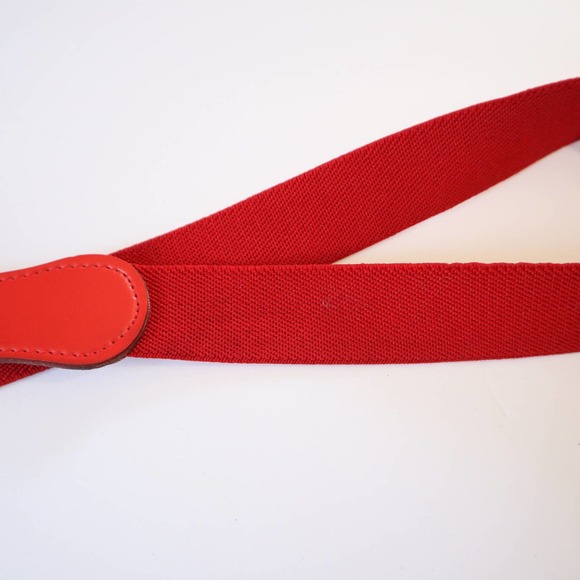 Vintage Gold Tiger Head Hook Red Belt Large - Picture 2 of 3